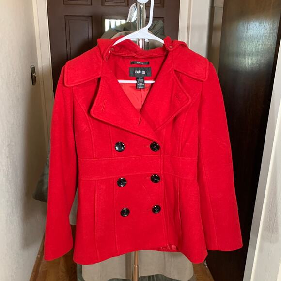 Style&co Red Hoodie Peacoat Size Small Petite - Picture 14 of 14